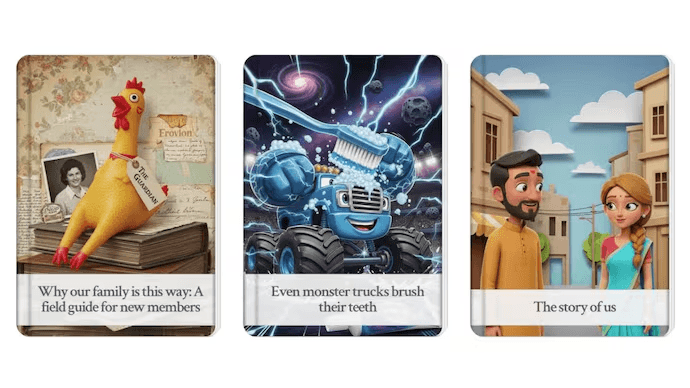 Google Gemini AI illustrating a storybook scene automatically