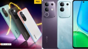 POCO M7 Plus 5G এবং Vivo T4x 5G স্মার্টফোনের তুলনামূলক ছবি