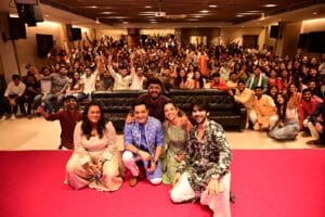 Half CA Season 2 Ganesh Chaturthi launch event at RVG Hostel with students and actors