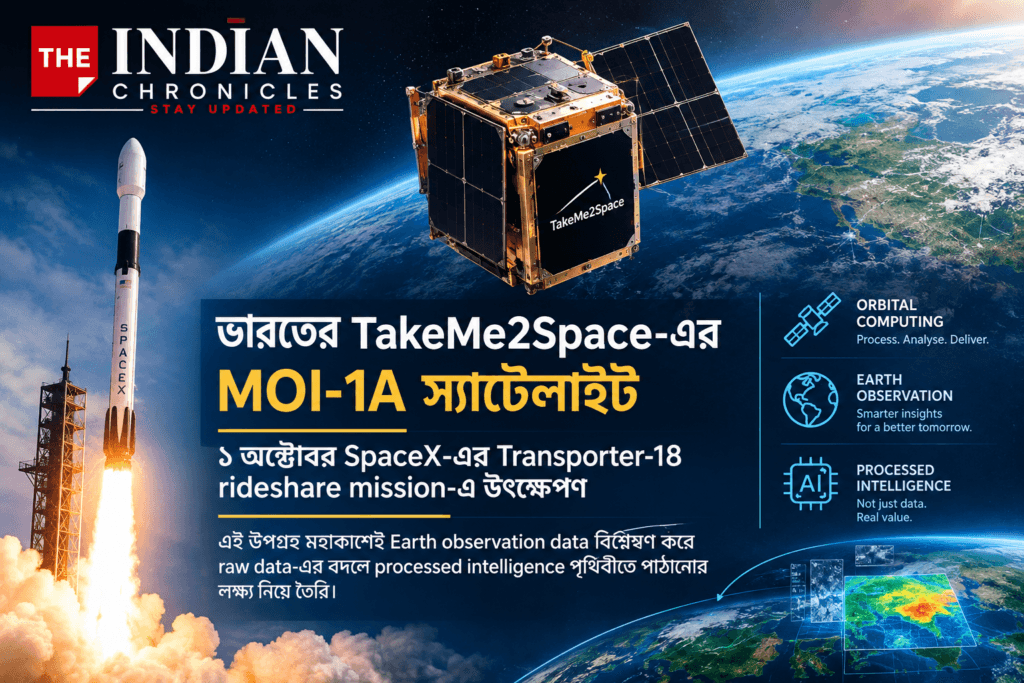 মহাকাশেই হবে ডেটার বিশ্লেষণ! ১ অক্টোবর SpaceX রকেটে ভারতের প্রথম Orbital Computing Satellite পাঠাচ্ছে TakeMe2Space