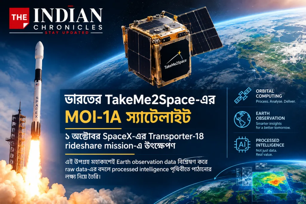 মহাকাশেই হবে ডেটার বিশ্লেষণ! ১ অক্টোবর SpaceX রকেটে ভারতের প্রথম Orbital Computing Satellite পাঠাচ্ছে TakeMe2Space